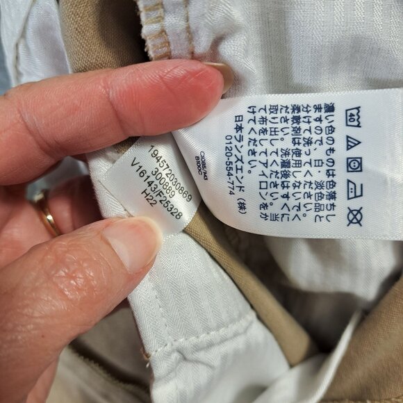 Lands End Shorts Mens 36 Traditional Fit Khaki Chino 100% Cotton Flat Front - Picture 7 of 9